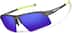 Wrap-Around Sports Sunglasses(Larger Lenses) T99371216 in Gray with Indigo Mirror