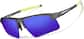 Angle view of Wrap-Around Sports Sunglasses(Larger Lenses) T99371216 in Gray with Indigo Mirror thumbnail