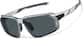 Angle view of Active Wrap-Around Sunglasses T99411112 in Silver with Gray Lens thumbnail