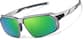 Angle view of Active Wrap-Around Sunglasses T99461124 in Silver with Green Mirror thumbnail