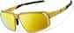 Angle view of Active Wrap-Around Sunglasses T99521414 in Gold with Gold Mirror thumbnail