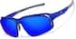 Angle view of Active Wrap-Around Sunglasses T99541616 in Blue with Blue Mirror thumbnail