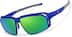 Active Wrap-Around Sunglasses T99561624 in Blue with Green Mirror