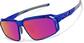 Angle view of Active Wrap-Around Sunglasses T99571619 in Blue with Rose Gold Mirror thumbnail