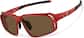 Angle view of Active Wrap-Around Sunglasses T99591815 in Red with Brown Lens thumbnail