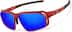 Active Wrap-Around Sunglasses T99601816 in Red with Blue Mirror