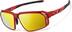 Active Wrap-Around Sunglasses T99641814 in Red with Gold Mirror