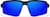 Front view of Active Wrap-Around Sunglasses T99662116 in Black with Blue Mirror thumbnail