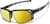 Angle view of Active Wrap-Around Sunglasses T99702114 in Black with Gold Mirror thumbnail