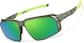 Angle view of Active Wrap-Around Sunglasses T99802424 in Green with Green Mirror thumbnail