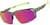 Angle view of Active Wrap-Around Sunglasses T99812419 in Green with Rose Gold Mirror thumbnail