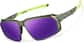 Angle view of Active Wrap-Around Sunglasses T99822417 in Green with Purple Mirror thumbnail