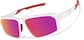 Angle view of Active Wrap-Around Sunglasses T99873019 in White with Rose Gold Mirror thumbnail