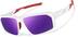 Active Wrap-Around Sunglasses T99883017 in White with Purple Mirror