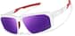 Angle view of Active Wrap-Around Sunglasses T99883017 in White with Purple Mirror thumbnail