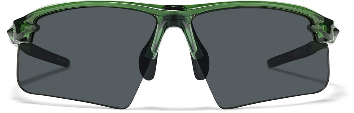 Front view of Wrap-Around Sports Sunglasses T99972412 in Green