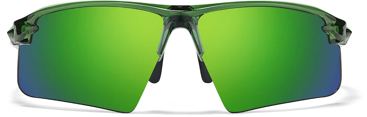 Front view of Wrap-Around Sports Sunglasses T99982424 in Green