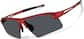 Angle view of Wrap-Around Sports Sunglasses T99991812 in Red thumbnail