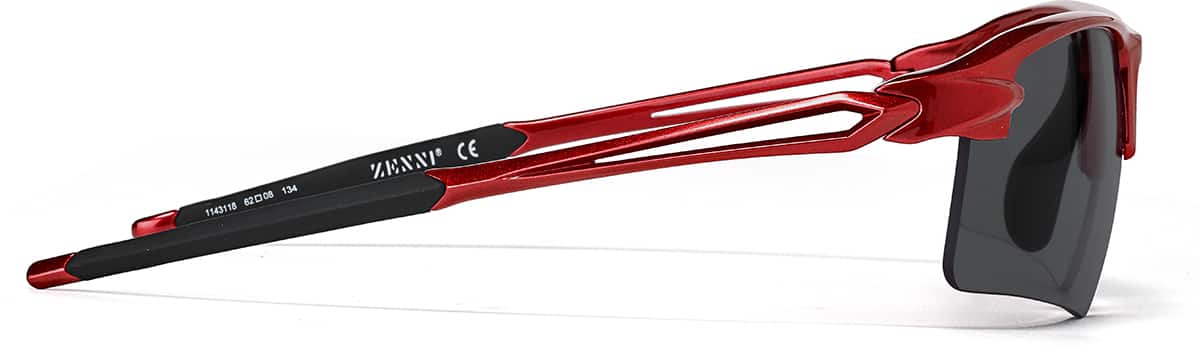 Side view of Wrap-Around Sports Sunglasses T99991812 in Red